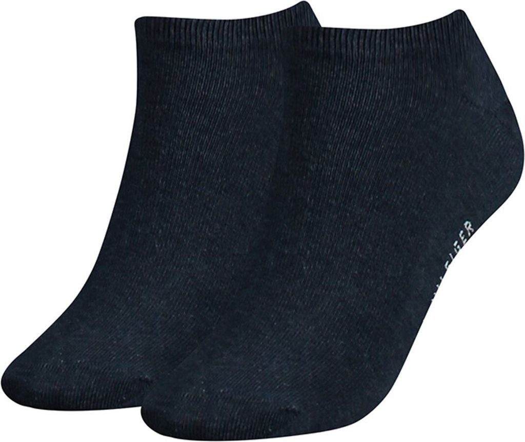 TOMMY HILFIGER Damen Sneaker Socken, 2er Pack - TH, Baumwolle, Uni Blau 35-38