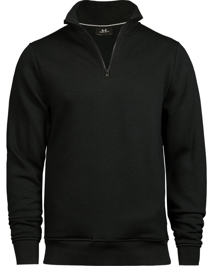 Tee Jay - Sweatshirt mit halbem Reißverschluss für Herren/Damen Uni FK1400 (XXL) (Schwarz)