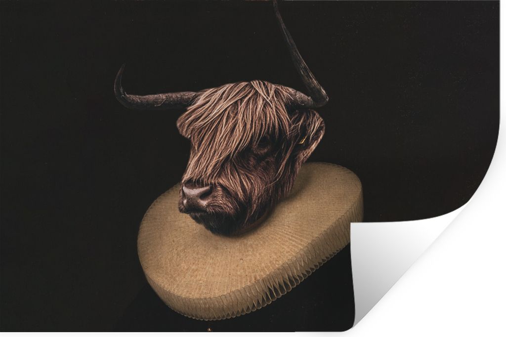 MuchoWow Wandtattoo Wandsticker Wandaufkleber Alte Meister - Schottische Highlander - Kunst 30x20 cm Selbstklebend und Repositionierbar - Wierder...