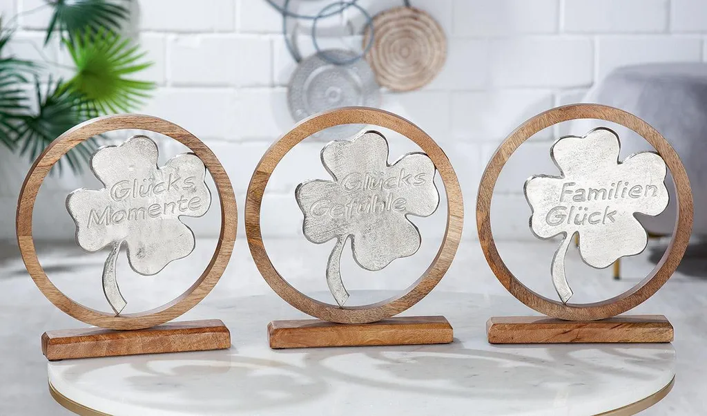 Décoration de Table Trèfle Porte-Bonheur pour Salon et Bureau 26cm Gilde
