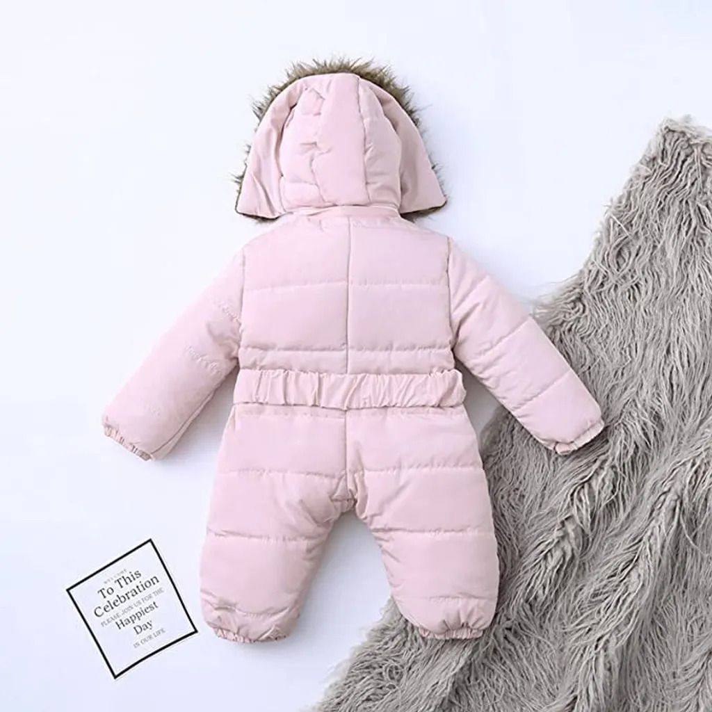 90cm -Baby Winter Overall mit Kapuze Strampler Schneeanzug Produktbild 4