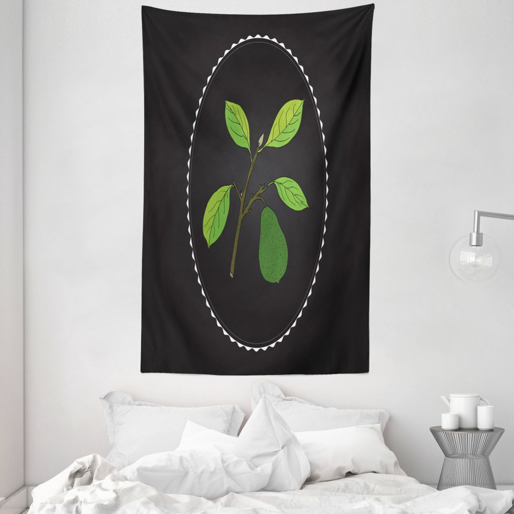 ABAKUHAUS Avocado Wandteppich und Tagesdecke, Alligator Pear Tree aus Weiches Mikrofaser Stoff Waschbar ohne Verblassen Digitaldruck, 140 x 230 cm,...