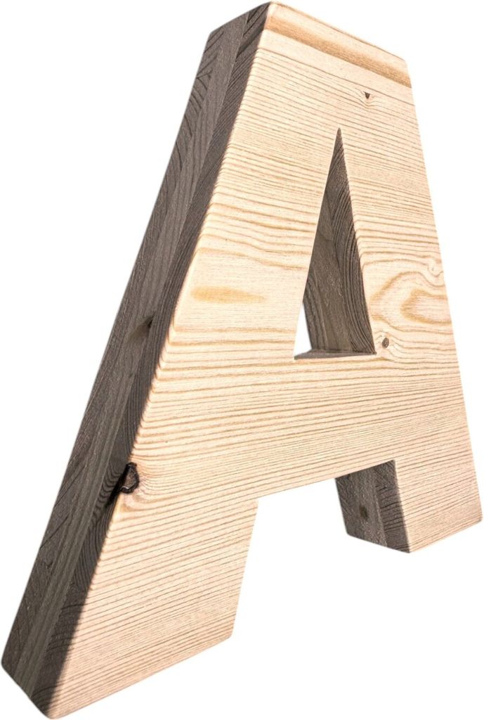 Zayno Holzbuchstabe "A" aus massivem Fichtenholz | Kinderzimmerdekoration, Babyname, Handarbeit, Hergestellt in Deutschland, Germany