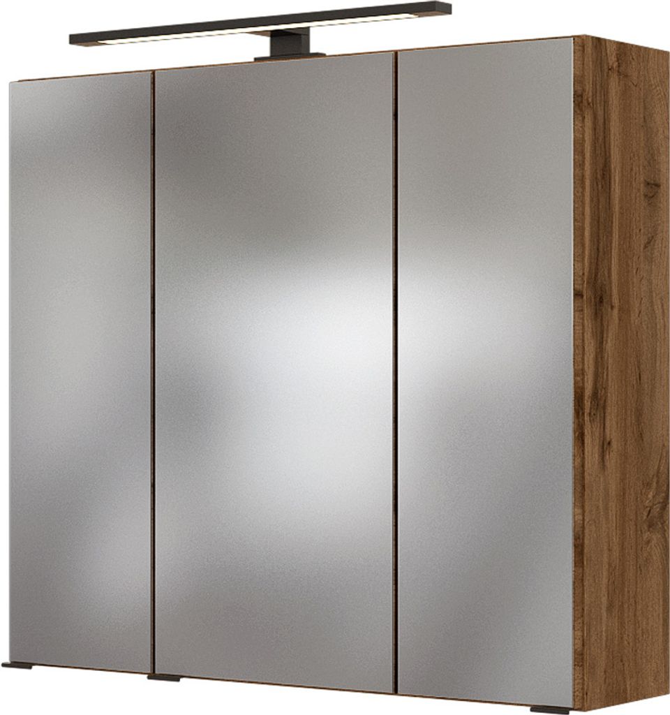 LED- Spiegelschrank 70 cm MANLY-03 Wotaneiche Nb. B/H/T: 70/64/20 cm