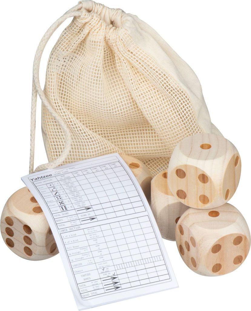 XXL Würfelset / mit 5 Riesen Holz-Würfel 5x5x5cm und Produktbild 