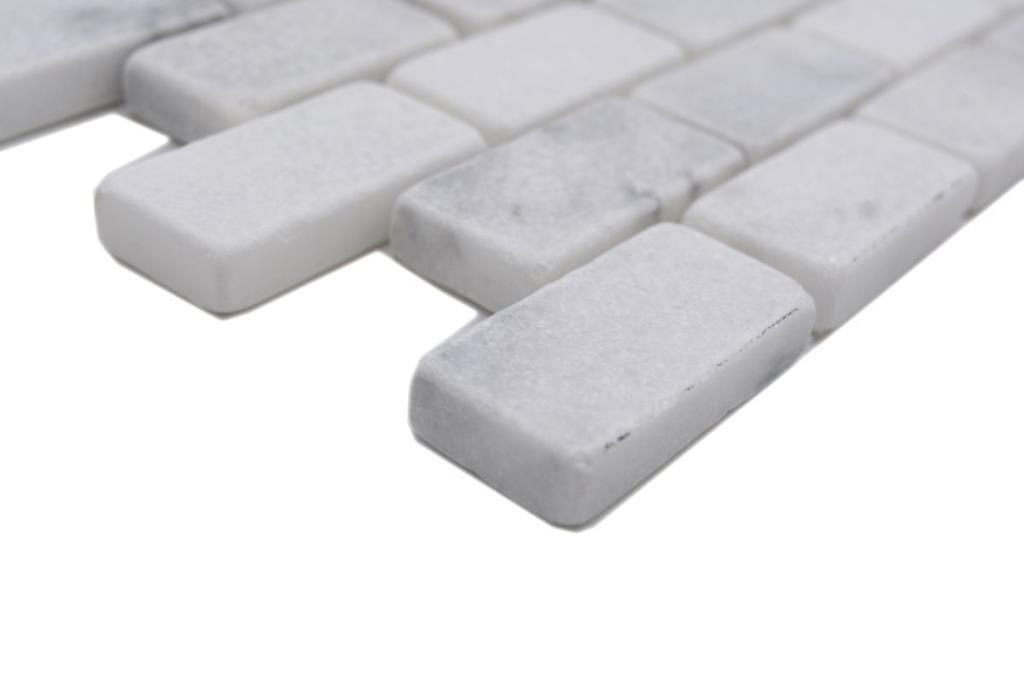Handmuster Mosaik Fliese Marmor Naturstein weiß Brick Ibiza Antique Marble MOSSopo-46692_m