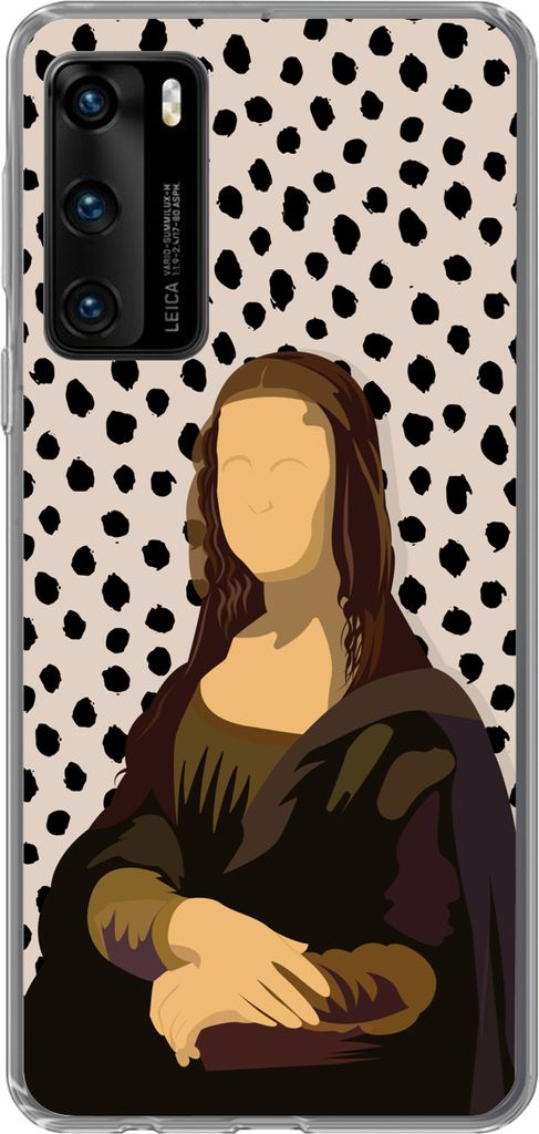 MuchoWow Handyhülle Schutzhülle Hülle für Telefoonhoesje Huawei P40 Pastell - Mona Lisa - Polka dots - Alte Meister Silikon Softcase Handy H...