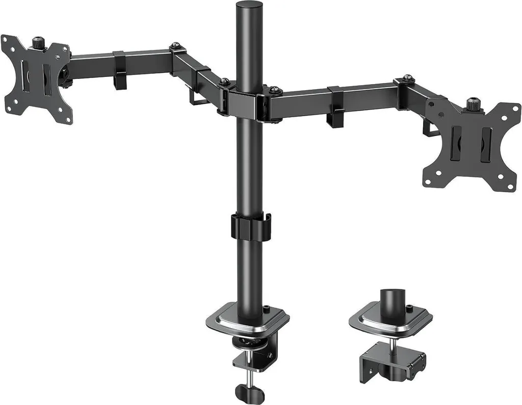 Support ergonomique double écran pour soulager les cervicales au bureau
