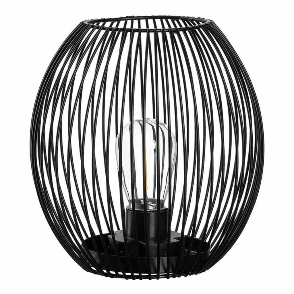 A black wireframe lantern with a visible light bulb inside, set against a white background.