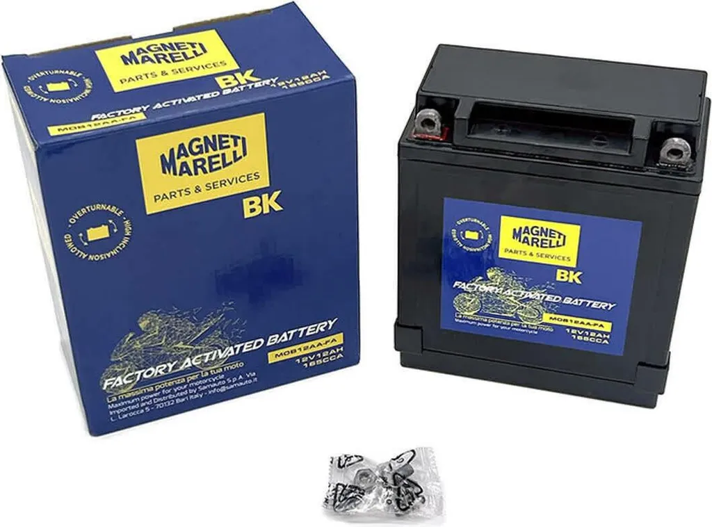 Batteria MAGNETI MARELLI YB12A-A pronta all'uso precaricata 12V 12Ah 136x81x162mm
