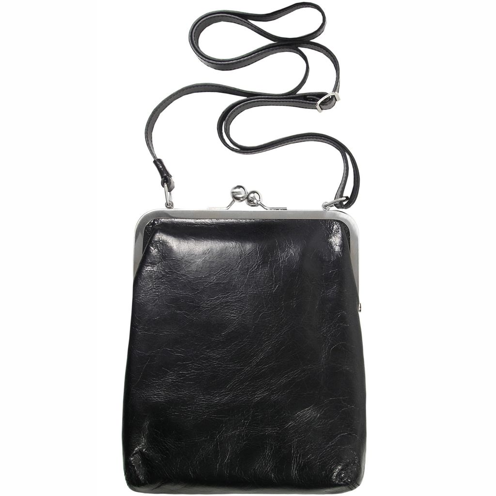 VOLKER LANG Schultertasche LOLA Elegante Damen Bügeltasche Umhängetasche aus italienischem Leder