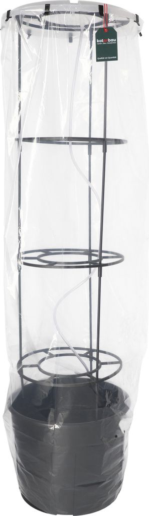 KOTARBAU Tomatenturm 150 cm mit Tomatenhaube Tomatentopf Rankhilfe für Tomaten Gurken Gemüsen Anpassbare Rankgitter Pflanz-Türme 40 cm Blu...