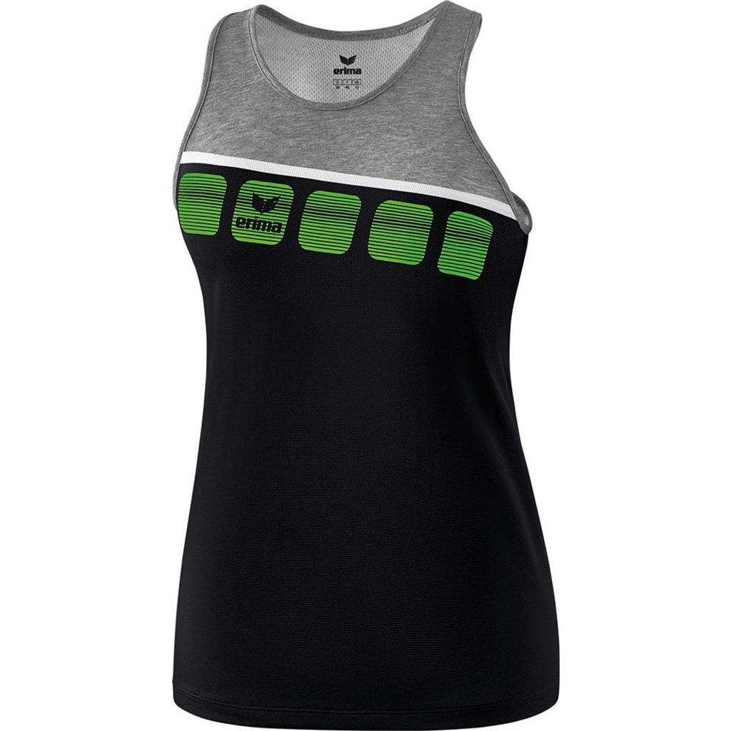 Erima 5-C Tanktop Kinder - Schwarz / Grey Melange / Weiß