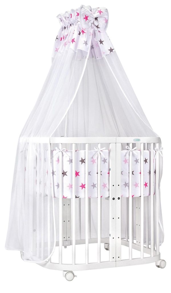 Waldin Babybett Kinderbett 7in1 mit Matratze, mitwachsendes Produktbild 