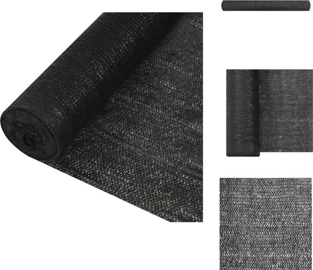 vidaXL Zaunblende Schwarz 1,2x50 m HDPE 150 g/m² - Sonnenschirme & Sonnenschutze