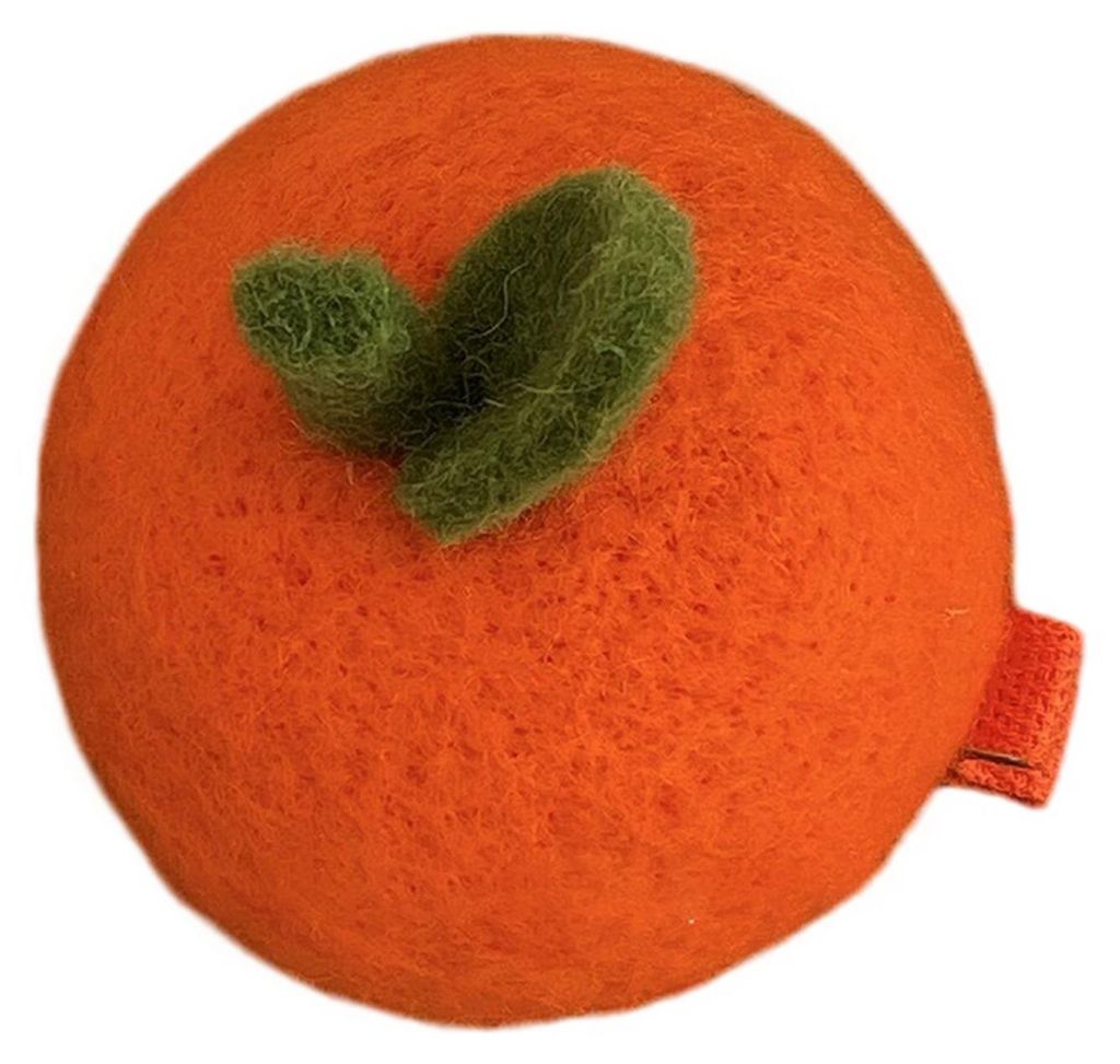 Haarspange für Kleinkinder, orangefarben, aus weichem, flauschigem Wollfilz, seitlicher Pony-Haarclip, Glücksbringer, fruchtiges Baby-Haaraccessoire