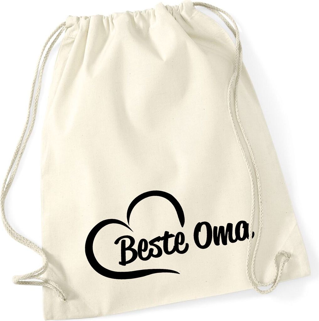 Huuraa Rucksack Beste Oma Herz Geschenk 12 Liter Natural Baumwolle Beste Oma Accessoire
