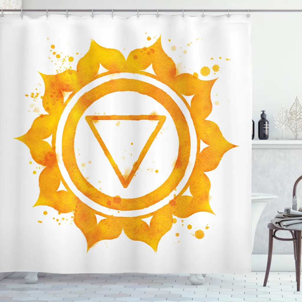 Tenda Doccia Chakra ABAKUHAUS 175x200 - Tessuto Antimuffa Rosa e Nero