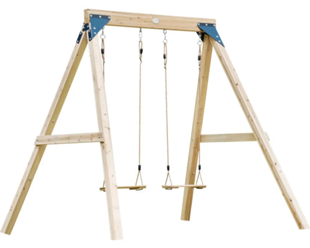 Balançoire en bois double AXI Yuna portique de jeu pour jardin