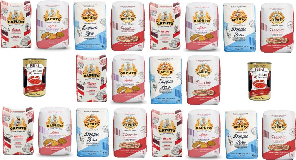Caputo Testpaket Pizzeria,Alba,Classica,Cuoco Weichweizenmehl 00 20 x 1kg + Italian Gourmet polpa 400g