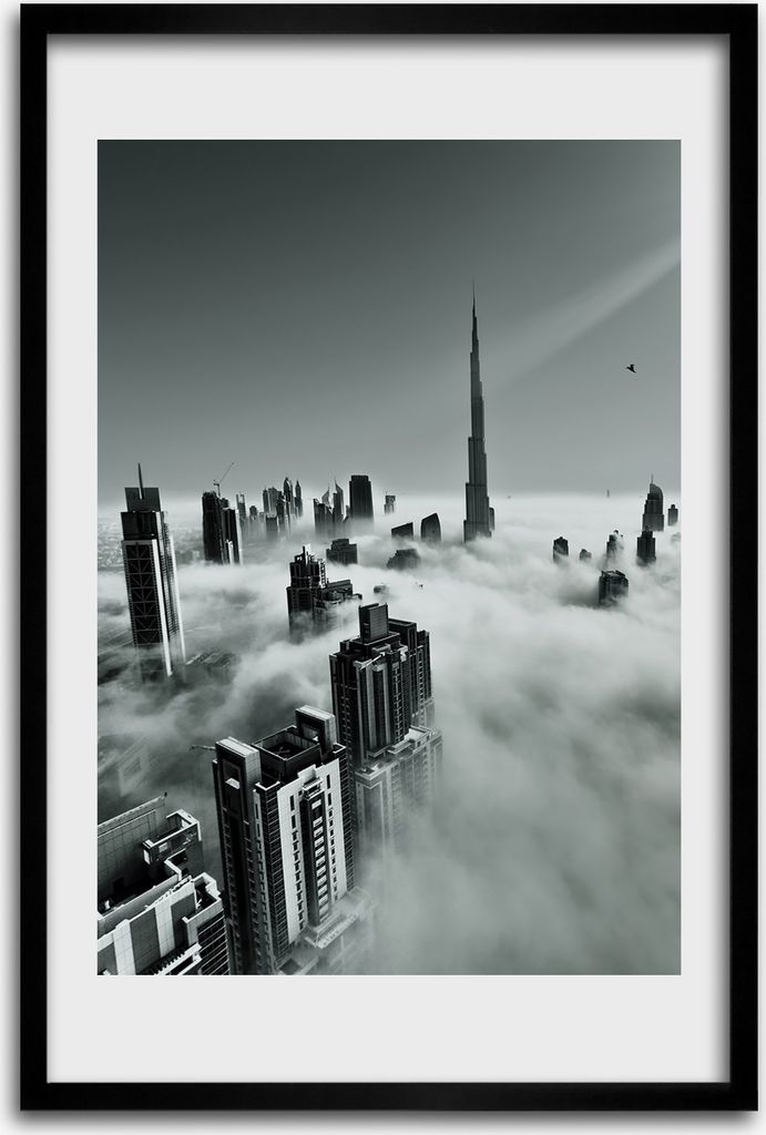 Bild - Bilderrahmen - 40 cm x 60 cm - MDF - Rahmen - Wandkunst - Wolkenkratzer