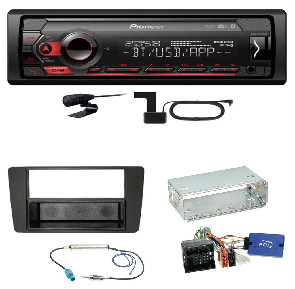 Pioneer MVH-S420DAB Bluetooth DAB+ AUX USB Einbauset für Produktbild 