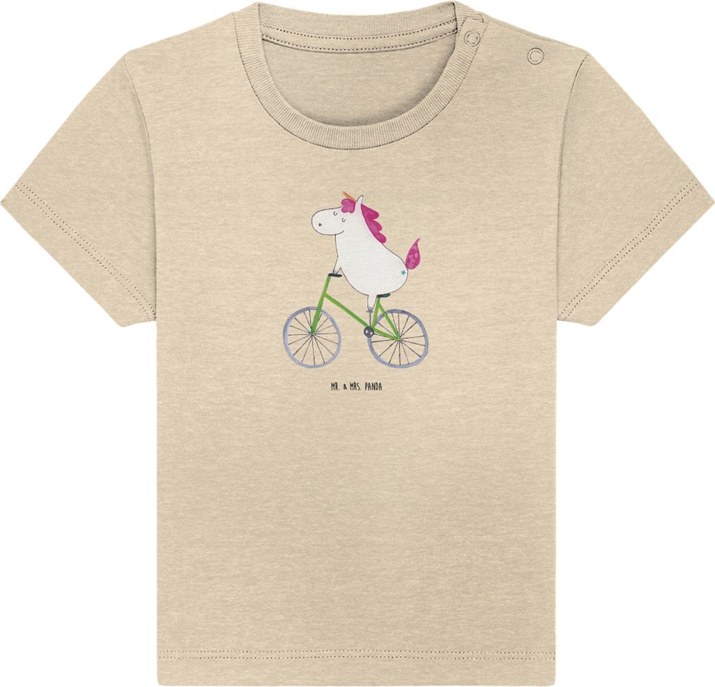 Mr. & Mrs. Panda Babyshirt Einhorn Radfahrer 24. - 36. Monat - Natural Raw - Geschenk, Radfahren, Unicorn, Konfetti, Baby Shirt, Kummer, Oberteil, ...