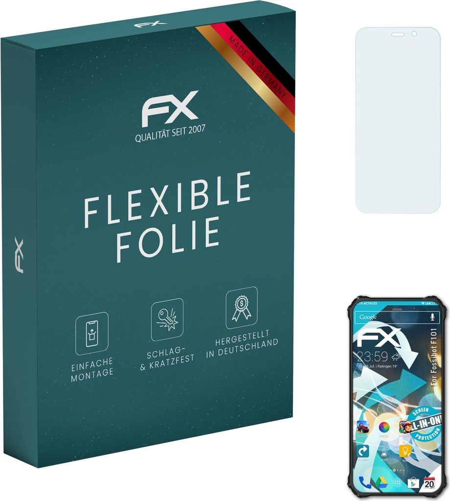 atFoliX FX-ActiFleX 3x Schutzfolie kompatibel mit Fossibot F101 Folie