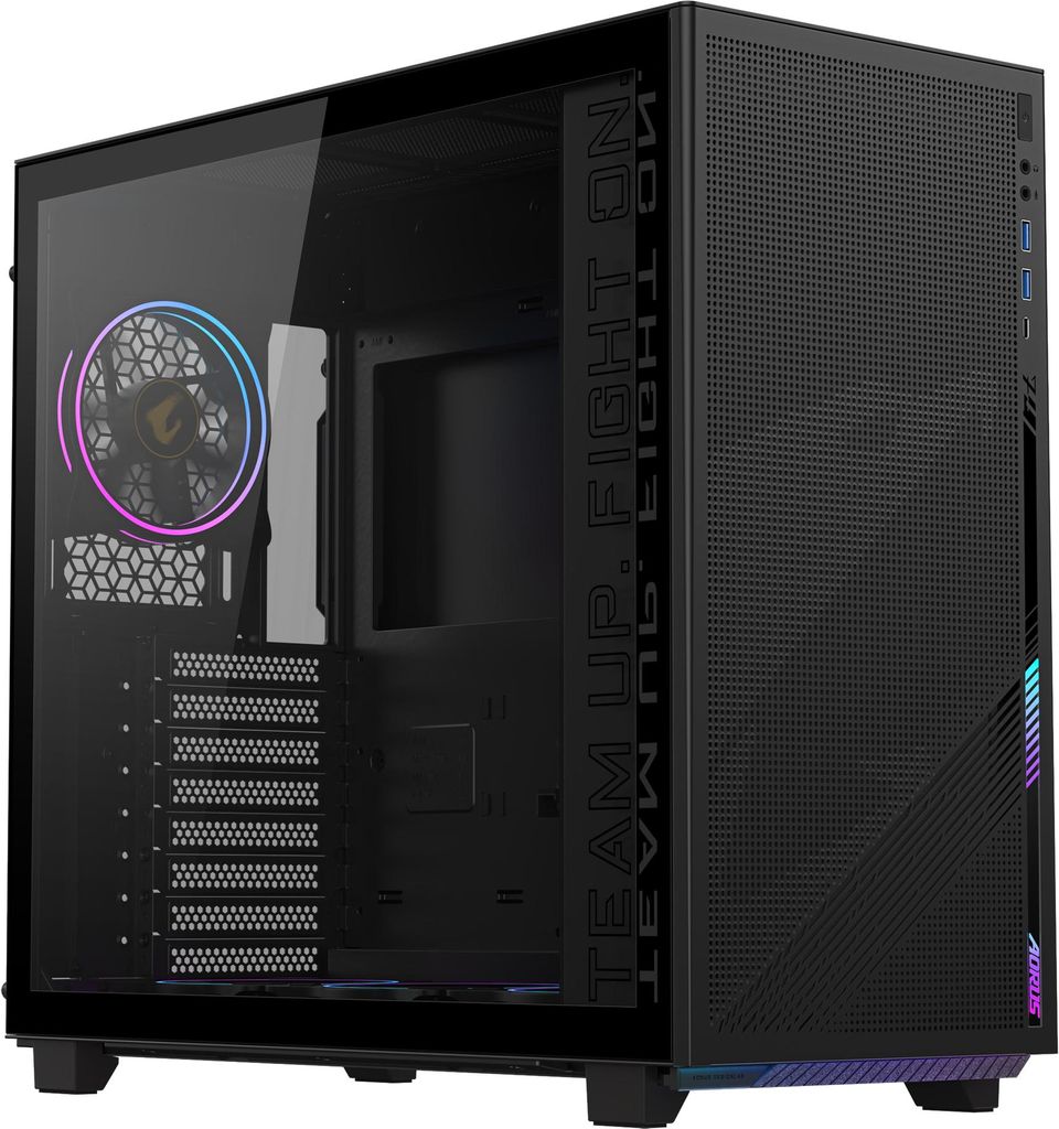 Gigabyte AORUS C400 GLASS - Mid tower - ATX - Seitenteil mit Fenster (gehärtetes Glas)