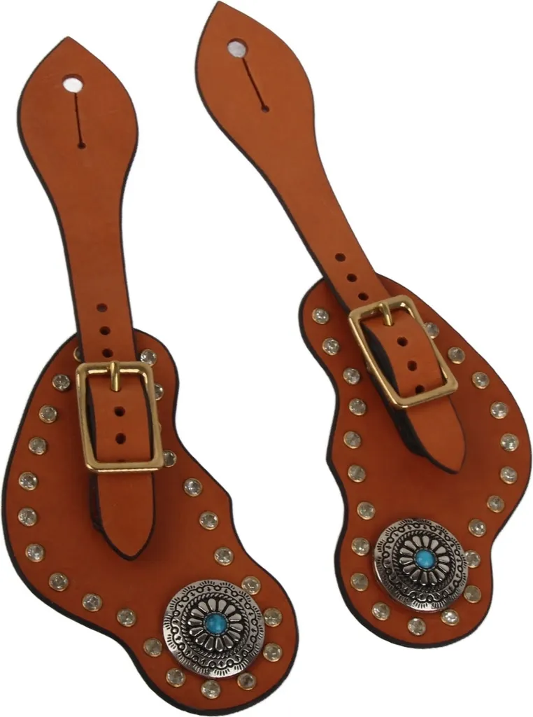 Sangles d'éperons western pour entraînement équestre, protection marron