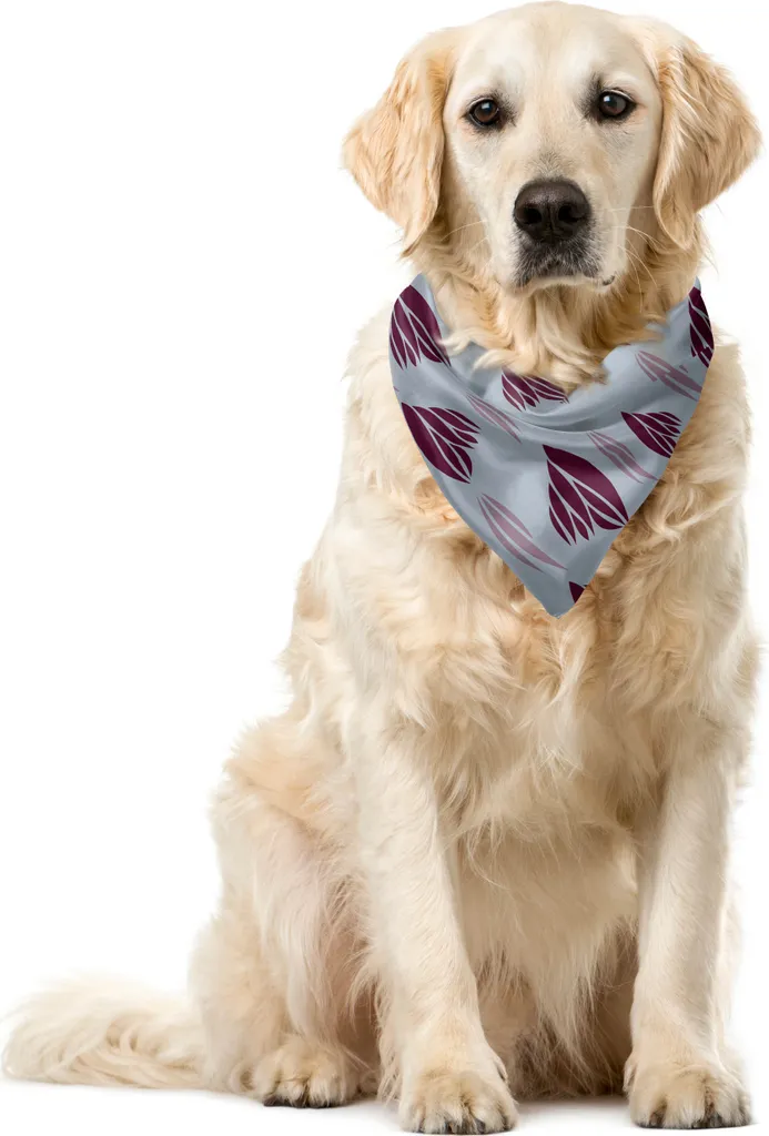 Bandana Artistica per Animali ABAKUHAUS - Motivi Foglia Blu e Viola