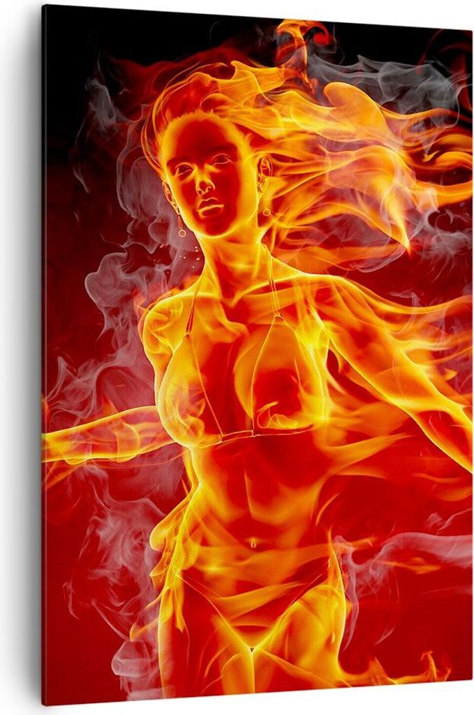 Bild auf Leinwand - Leinwandbild - Einteilig - Frau Flammen Produktbild 