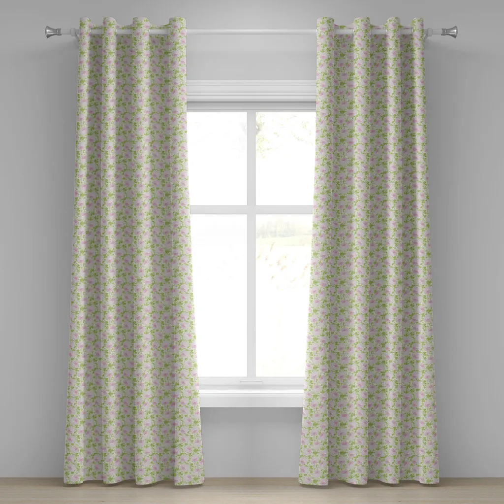 Rideau motif floral printanier Yard Florescence pastel 280x175 cm Rose