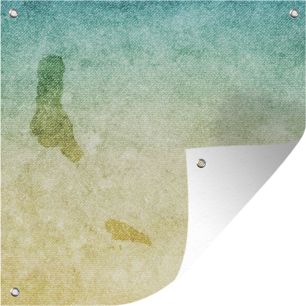 MuchoWow 50x50 cm Outdoor-Poster Gartendeko Sichtschutz Garten Poster für den Garten Komoren Illustration auf einer Grunge-Leinwand Textur.