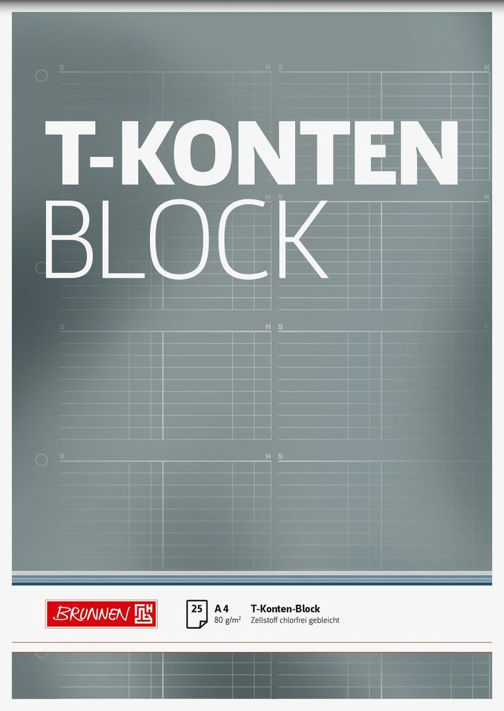 BRUNNEN 1042025 T-Konten-Block A4 Produktbild 