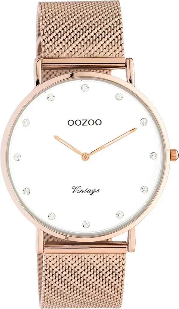 Montre Analogique Femme Oozoo Vintage - Bracelet Acier Inoxydable Rose