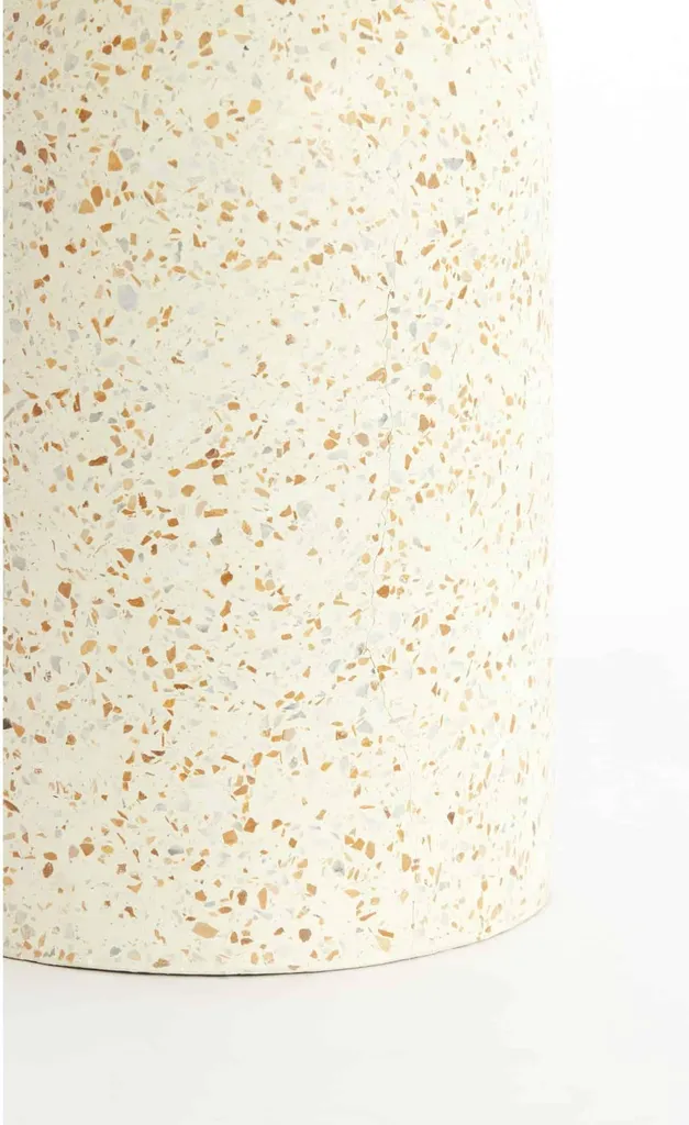 Table d'appoint Moravit blanche pour salon ou chambre, support déco Ø32