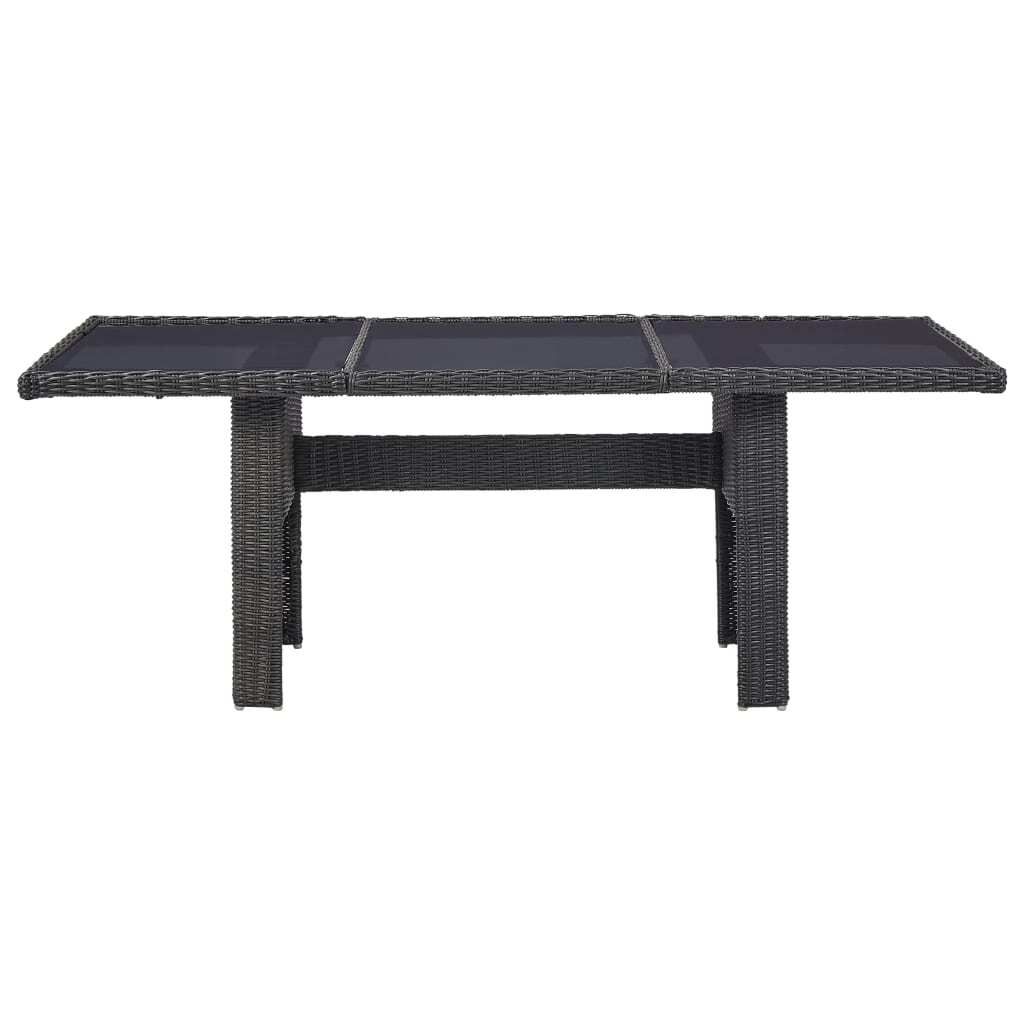"2026 MODERNE"Gartentisch - Gartenmöbel - Balkontisch - Schwarz 200x100x74 cm Glas und Poly Rattan - Tische für Garten, Balkon CC2335646