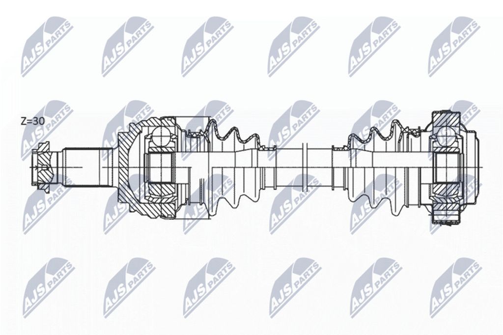 Antriebswelle 665 mm für linke und rechte Hinterachse, Ersatzteil NPW-BM-174