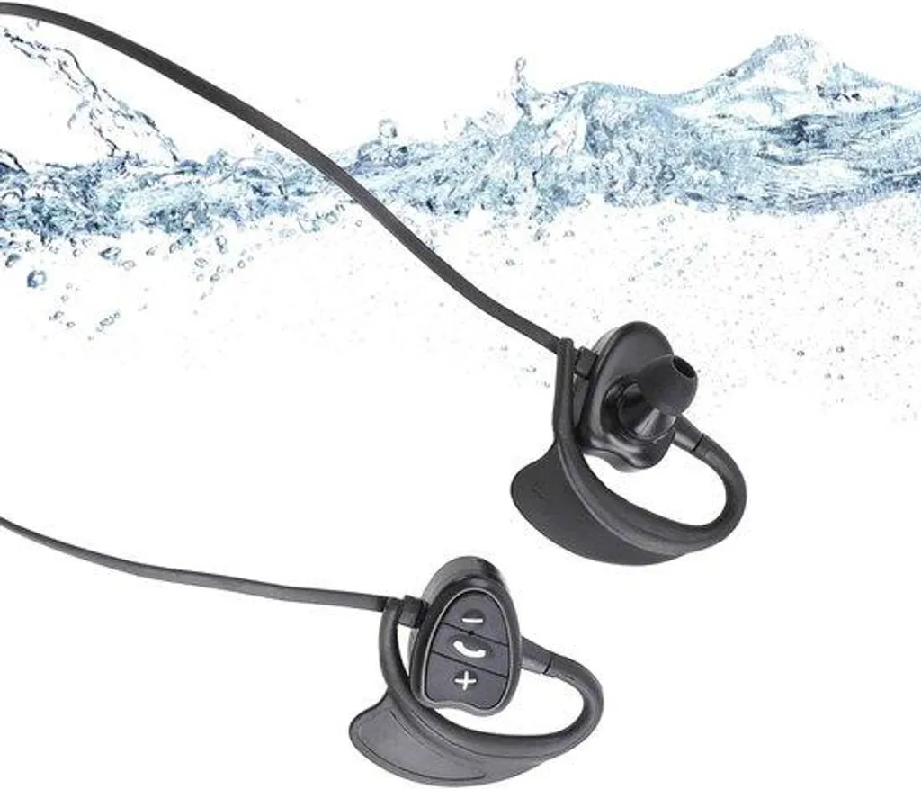 Écouteurs Sport Étanche IPX8 avec Baladeur MP3 Noir pour la Piscine