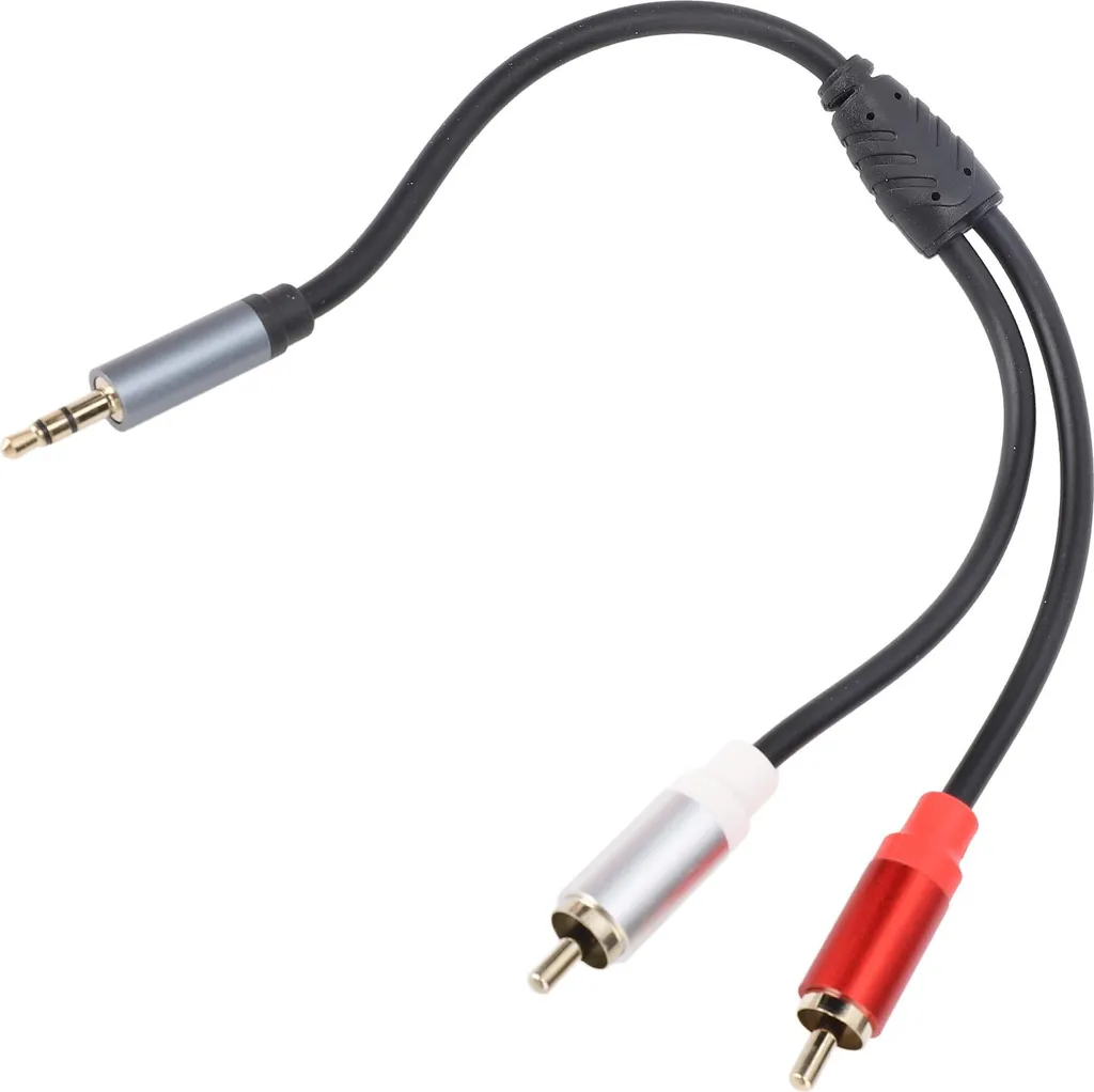 Cavo Stereo Jack a 2 RCA 30cm Oro | Trasparente per Amplificatori Hi-Fi - 2