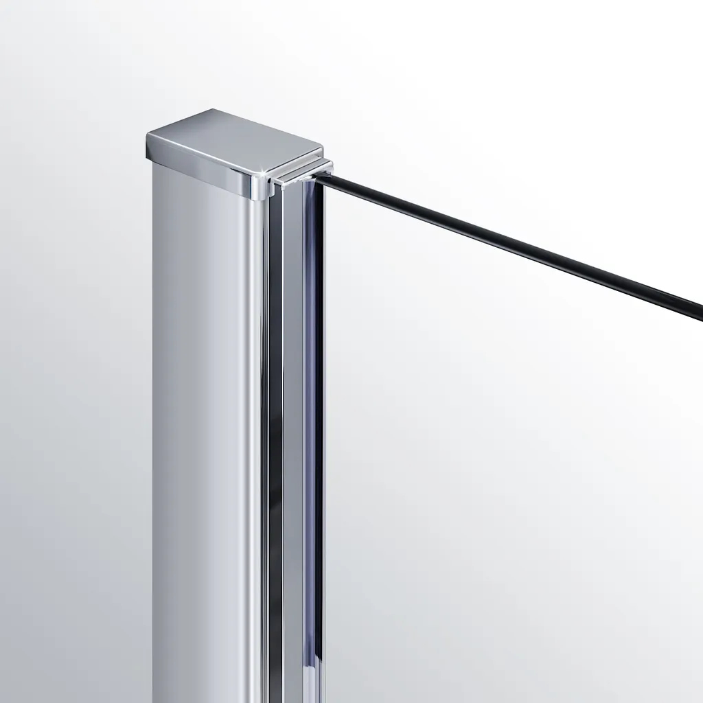 SONNI accessorio per vasca da bagno doccia 120x140(LxA), paravento pieghevole per vasca da bagno paravento doccia in vetro per vasca da bagno 2 pezzi, porta girevole a 180° in nano vetro, con stabilizzatore - 8