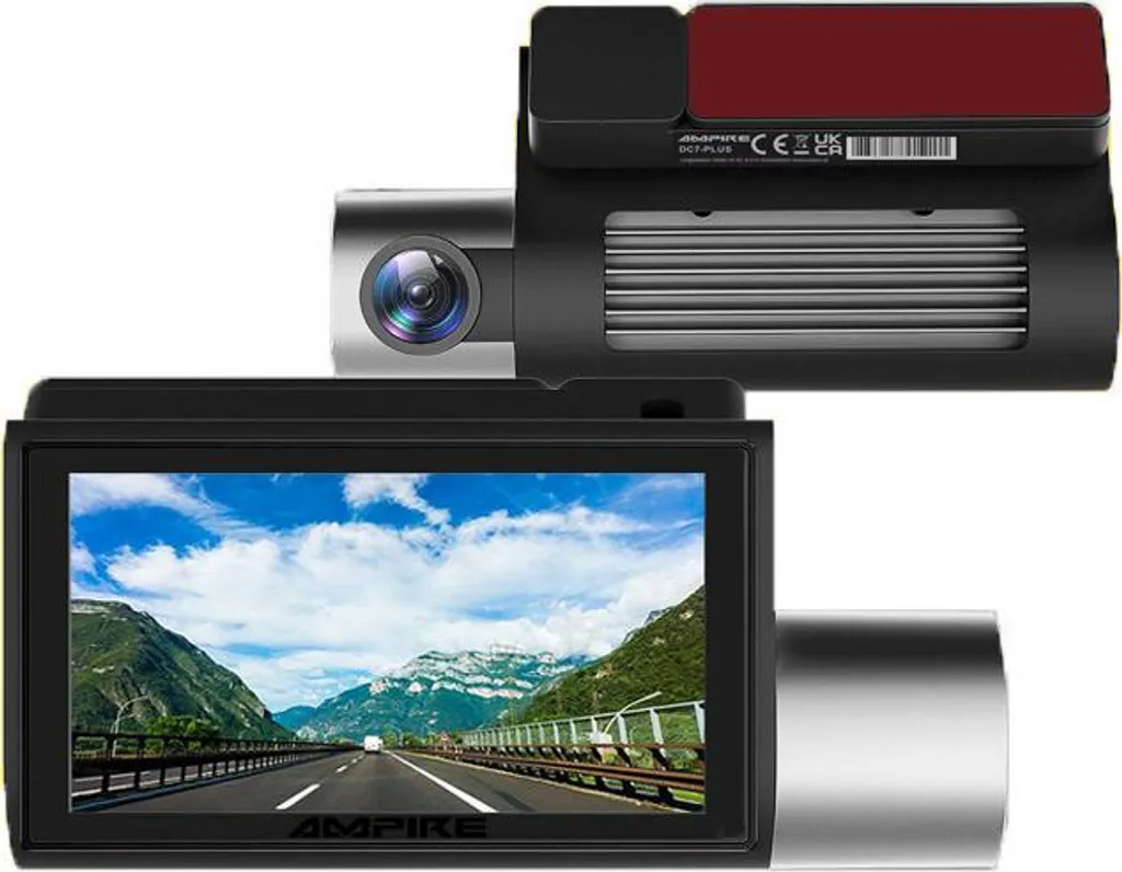 Dashcam double caméra Ampire DC7-Plus avec écran tactile de contrôle