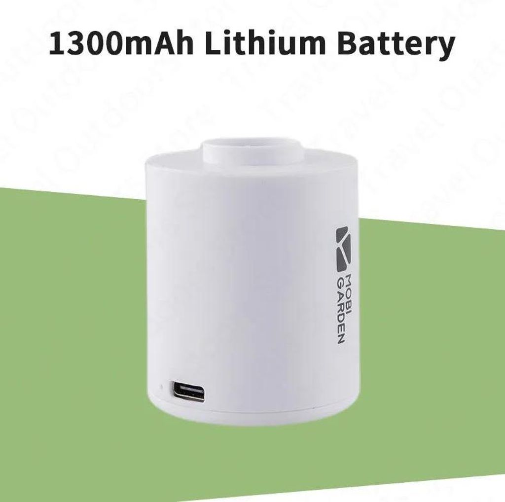 USB Miniluftpumpe - Elektrische Luftpumpe - 80 g ultraleicht - 180 l/min - 1300 mAh Akku - Für Isomatten Kissen Schwimmringe - Weiß