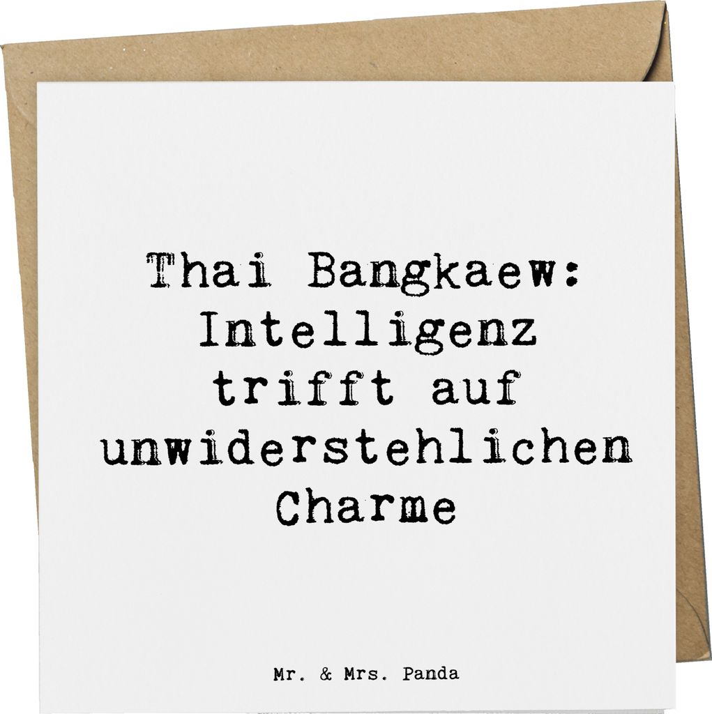 Mr. & Mrs. Panda Grußkarte Spruch Thai Bangkaew Charme - Weiß - Geschenk, doppeltes Fell, Glückwunschkarte, Hunderasse, Hunde, freundliches Wese...