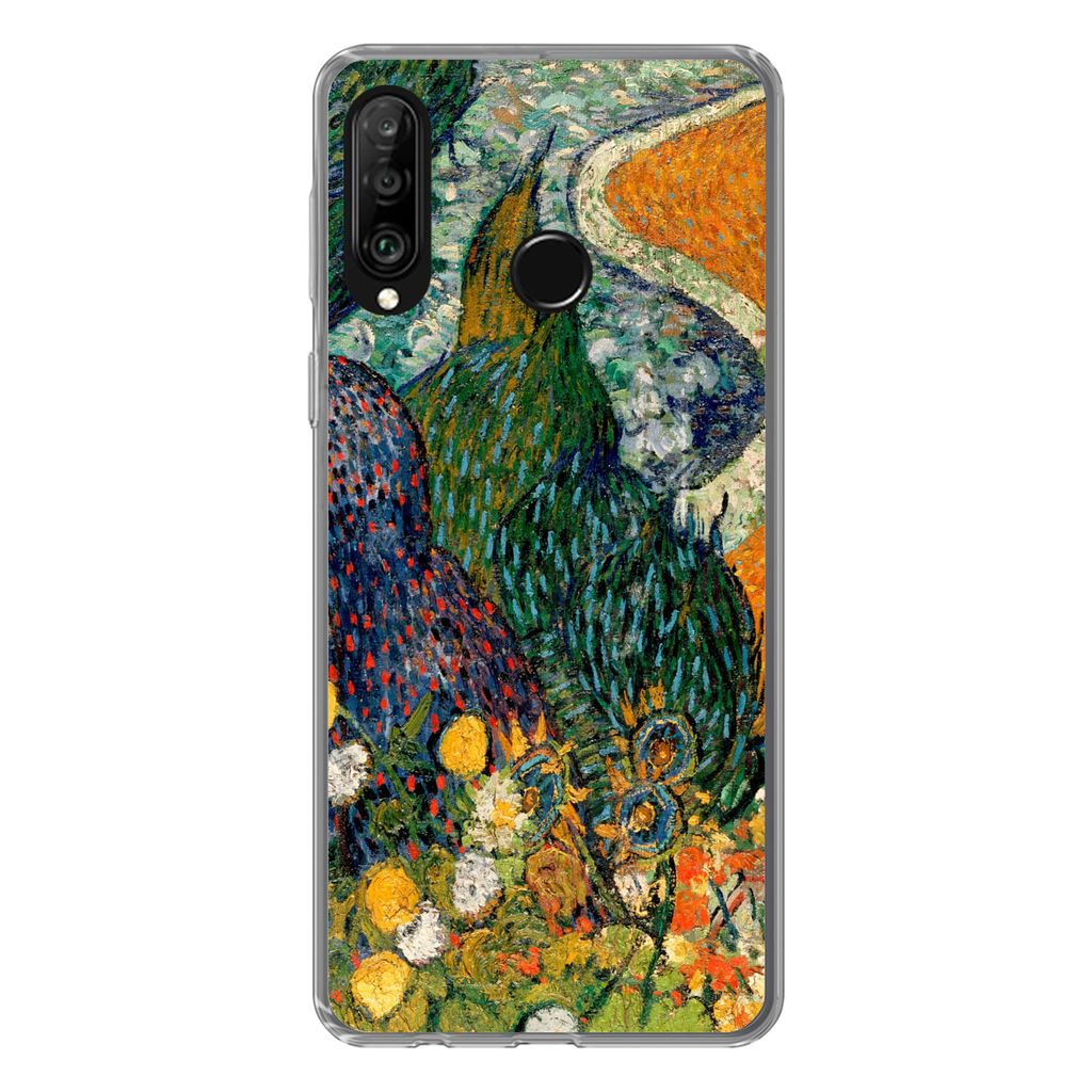 MuchoWow Handyhülle Schutzhülle Hülle für Huawei P30 Lite Erinnerungen an den Garten von Etten - Vincent van Gogh Silikon Softcase Handy Hül...