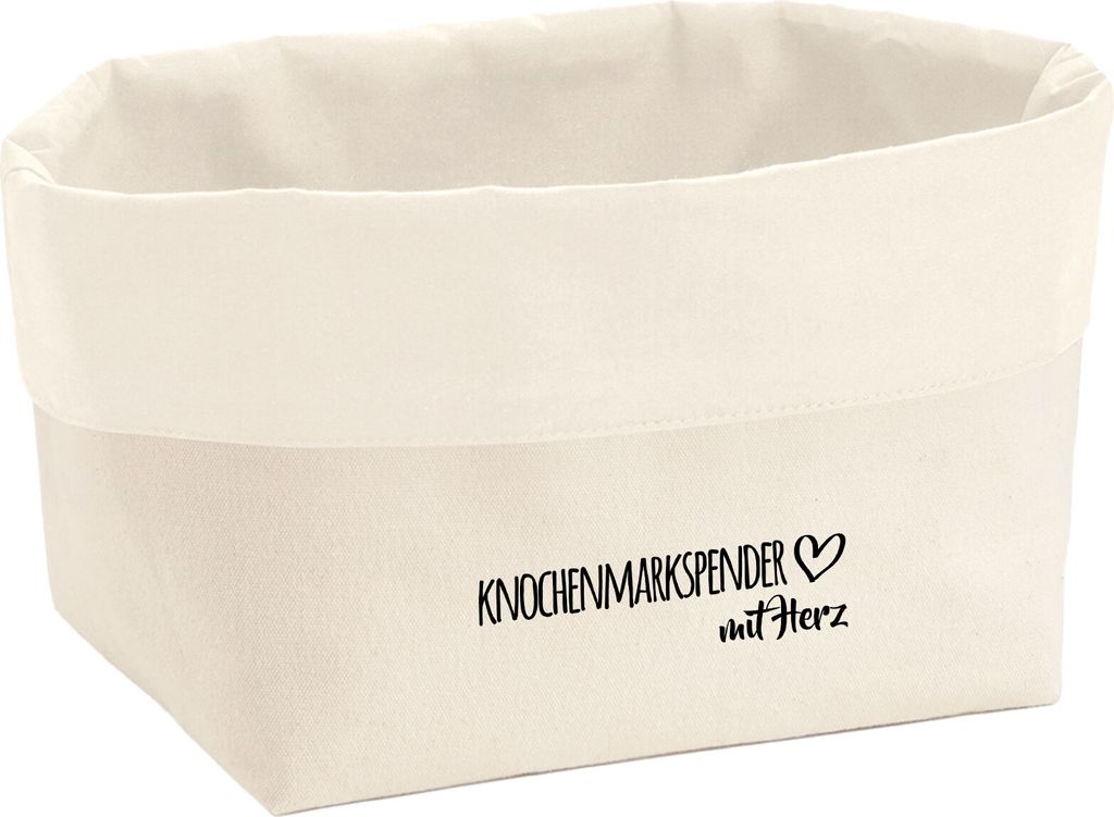 Huuraa Organizer Knochenmarkspender mit Herz 8 Liter Large Canvas Baumwolle Utensilo Geschenkidee