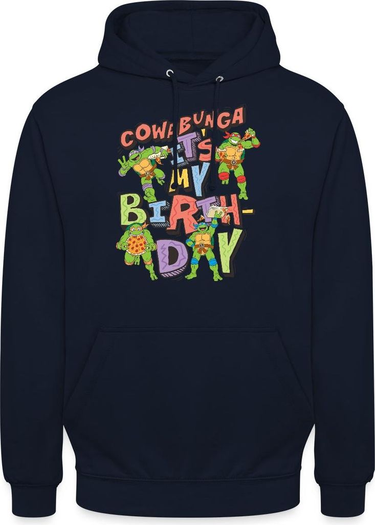 Spreadshirt Teenage Mutant Ninja Turtles It's My Birthday Uni Hoodie, M, Navy
