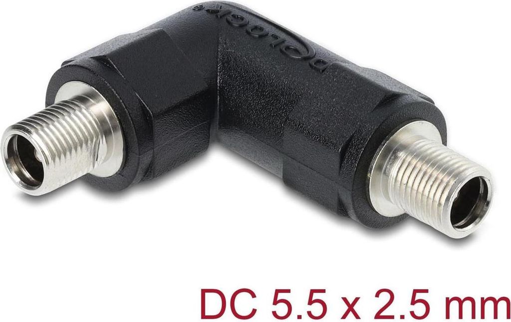 Delock Hohlstecker Adapter DC 5,5 x 2,5 mm Buchse auf Buchse mit Gewinde gewinke