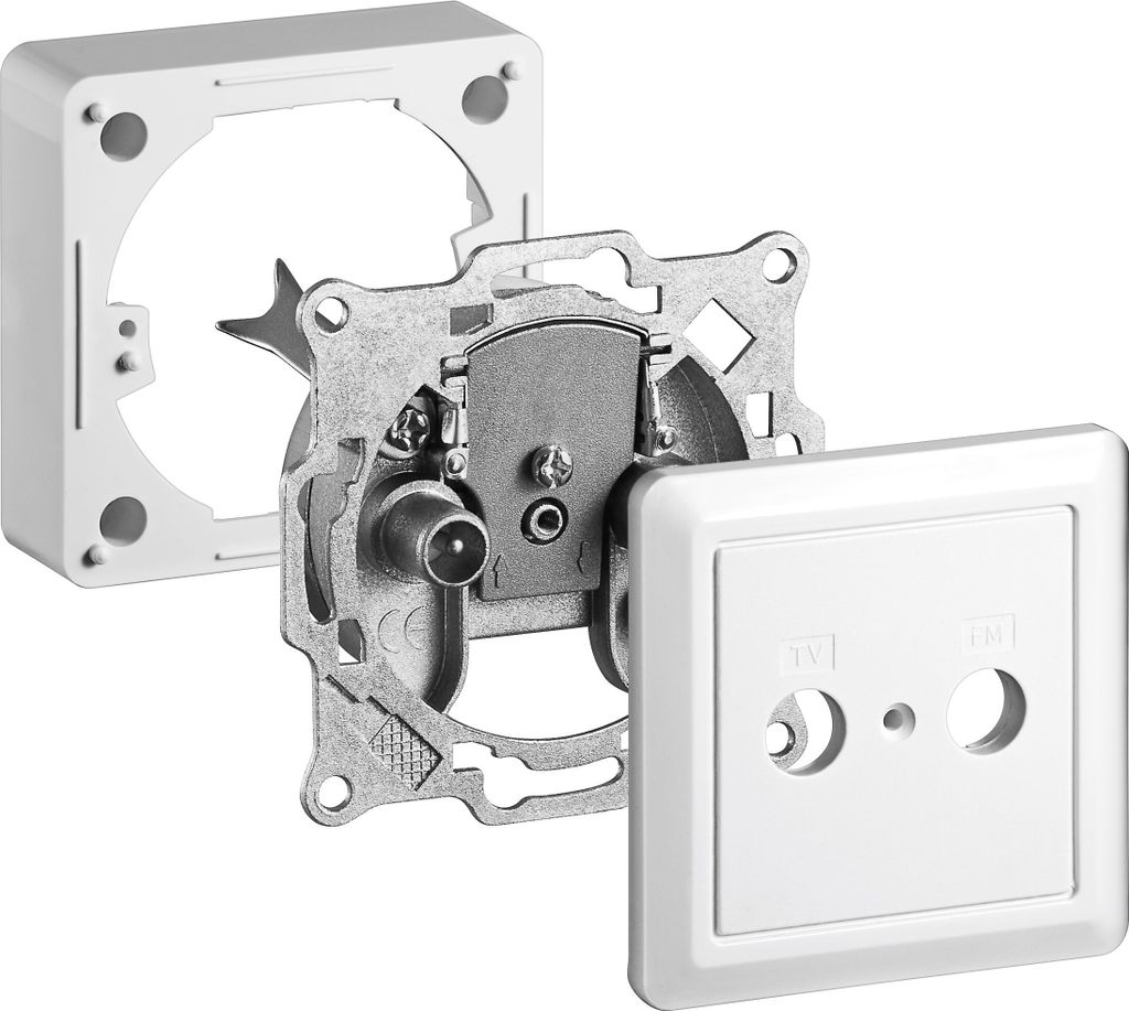 Wentronic KomplettsSet: 2-Loch Antennen-Stich-/End-Dose, 1 Produktbild 